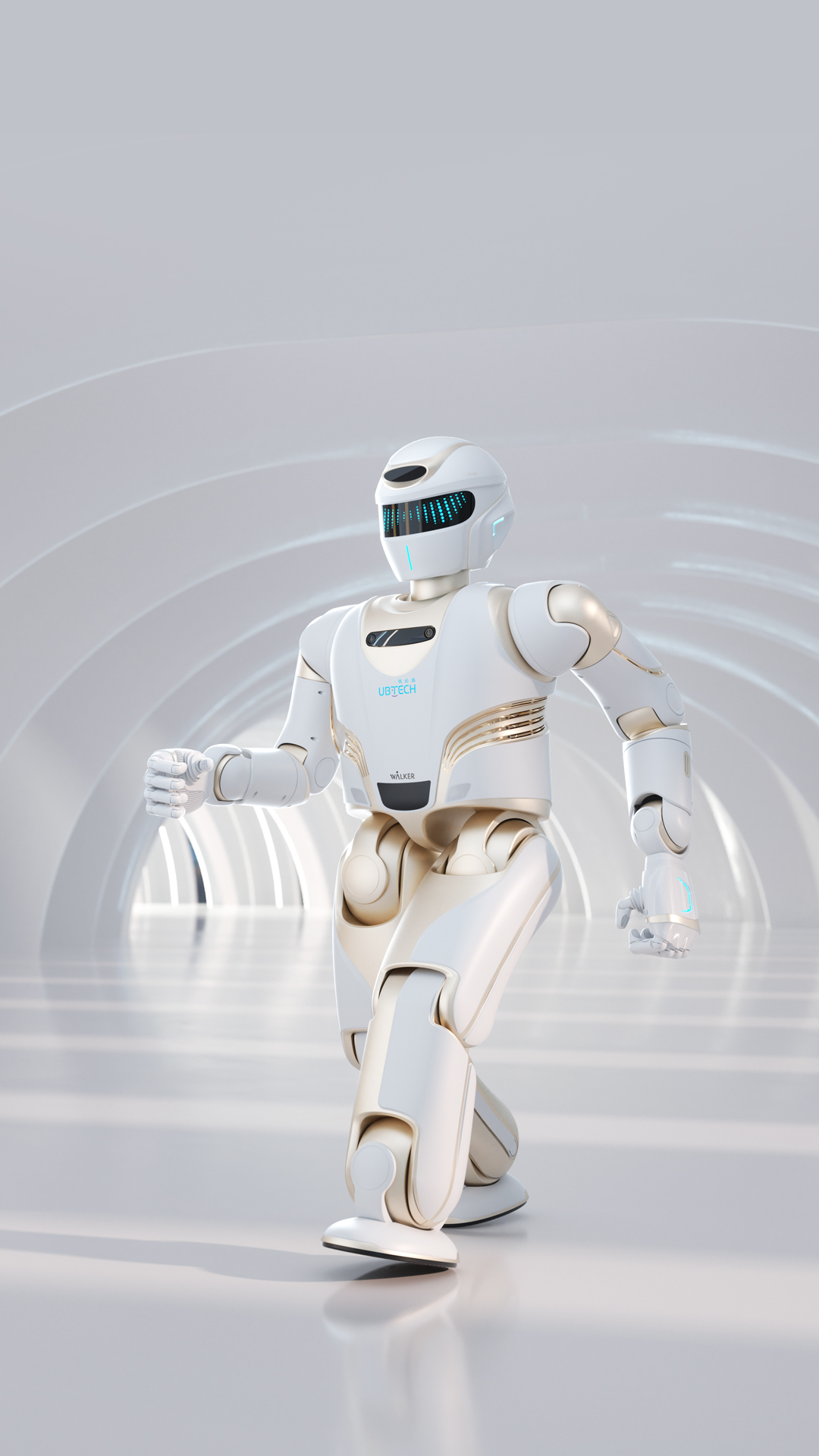 全新一代大型人形机器人<br>每一步前进 只为与你同行
